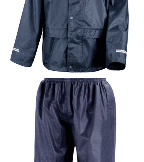 I) Waterproof rain suit - plain